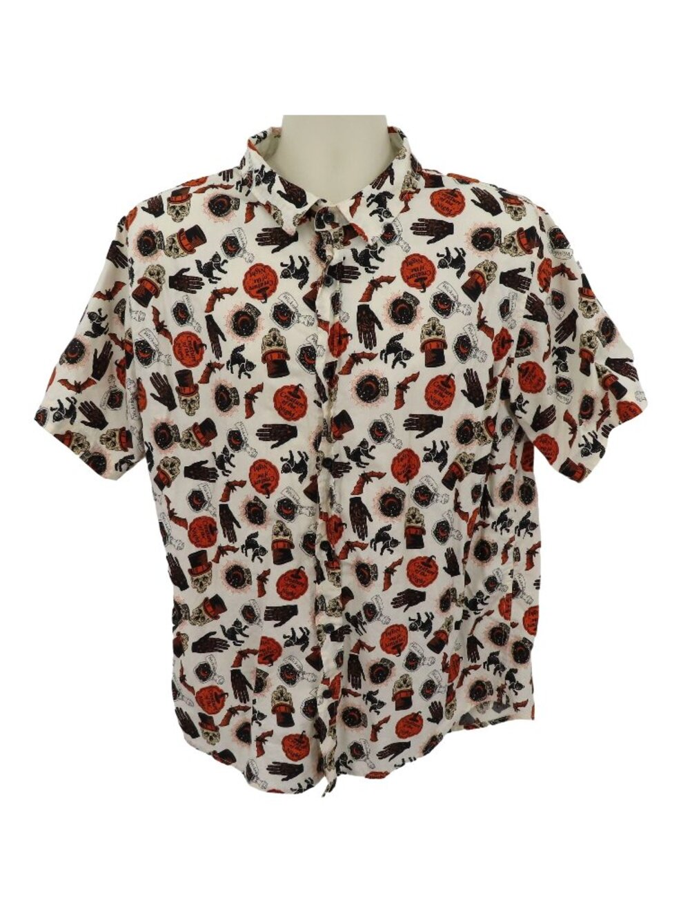 Spirit Halloween Men Large Creature of the Night Collared Button Front Shirt Top